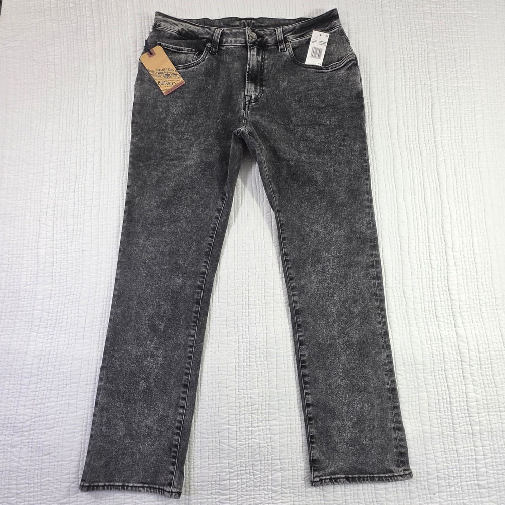 Buffalo David Bitton BM22757 Ash Slim Dark Acid Wash Stretch Denim Jeans 34x30